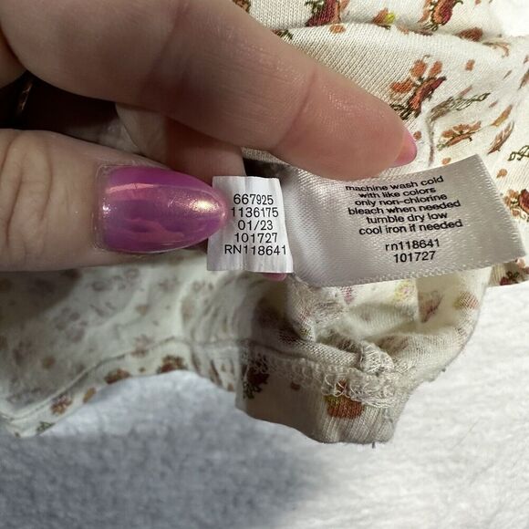 Lane Bryant Blouse Size 18 20 Flutter Sleeve V Neck Blouse Floral Stretchy Boho - Picture 8 of 10